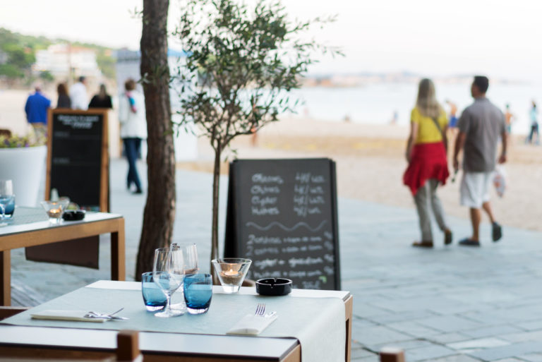 Dining in a restaurant in Castell d’Aro, Platja d’Aro or S’Agaró.
